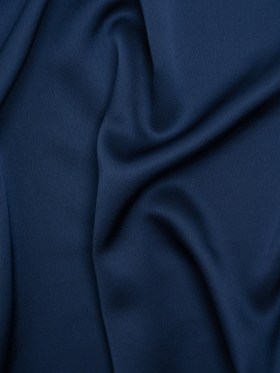 Polyester Crepe Back Satin – Navy Blue – Designer Deadstock Polyester Crepe Back Satin – Navy Blue – Designer Deadstock