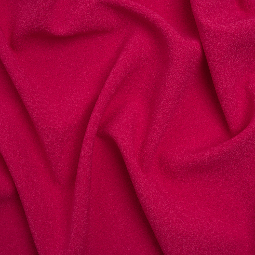 Stretch Polyester Crepe – Deep Pink – Designer Deadstock Stretch Polyester Crepe – Deep Pink – Designer Deadstock
