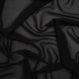 Polyester Georgette – Black – Designer Deadstock Polyester Georgette – Black – Designer Deadstock