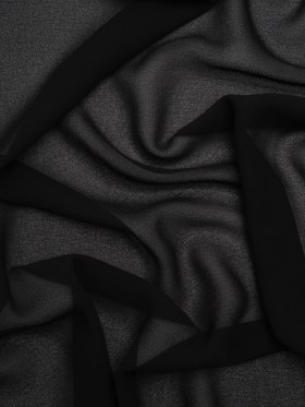 Polyester Georgette – Black – Designer Deadstock Polyester Georgette – Black – Designer Deadstock