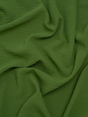 Crinkled Polyester Crepe – Kale Green – Designer Deadstock Crinkled Polyester Crepe – Kale Green – Designer Deadstock