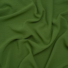 Crinkled Polyester Crepe – Kale Green – Designer Deadstock Crinkled Polyester Crepe – Kale Green – Designer Deadstock