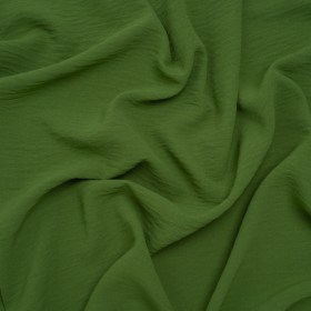 Crinkled Polyester Crepe – Kale Green – Designer Deadstock Crinkled Polyester Crepe – Kale Green – Designer Deadstock