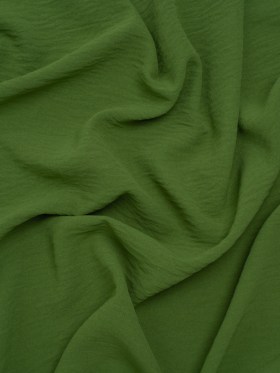 Crinkled Polyester Crepe – Kale Green – Designer Deadstock Crinkled Polyester Crepe – Kale Green – Designer Deadstock