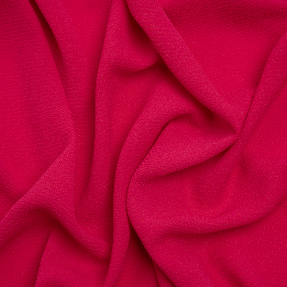 Stretch Polyester Crepe – Hot Pink – Designer Deadstock Stretch Polyester Crepe – Hot Pink – Designer Deadstock