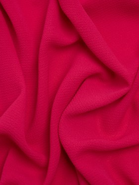 Stretch Polyester Crepe – Hot Pink – Designer Deadstock Stretch Polyester Crepe – Hot Pink – Designer Deadstock