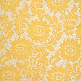 Nylon and Cotton Re-Embroidered Lace – Sunshine Yellow Floral – Designer Deadstock Nylon and Cotton Re-Embroidered Lace – Sunshine Yellow Floral – Designer Deadstock