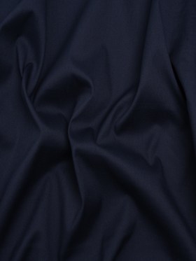 Silky Stretch Cotton Blend Poplin – Navy Blue – Designer Deadstock Silky Stretch Cotton Blend Poplin – Navy Blue – Designer Deadstock