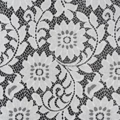 Nylon and Cotton Re-Embroidered Lace – Ivory Floral – Designer Deadstock Nylon and Cotton Re-Embroidered Lace – Ivory Floral – Designer Deadstock