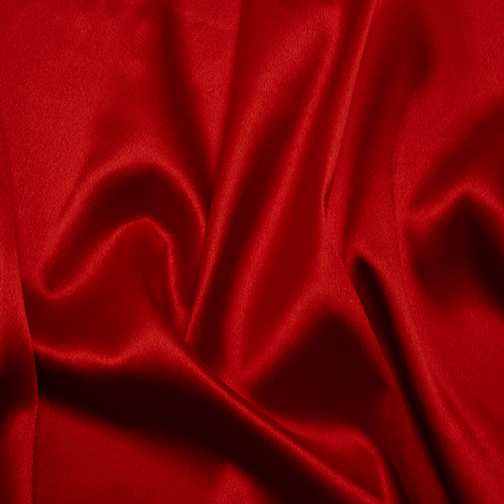 Polyester Crepe Back Satin – Red – Designer Deadstock Polyester Crepe Back Satin – Red – Designer Deadstock