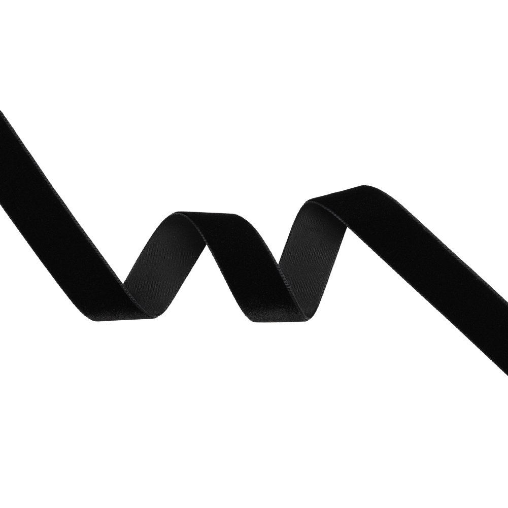 Velvet Ribbon Single Faced – 0.875″ – Black Velvet Ribbon Single Faced – 0.875″ – Black