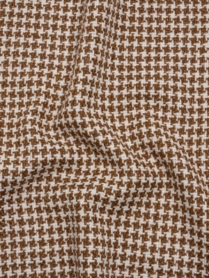 Metallic Tweed – White and Brown Houndstooth – Deadstock Metallic Tweed – White and Brown Houndstooth – Deadstock