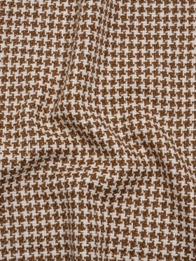 Metallic Tweed – White and Brown Houndstooth – Deadstock Metallic Tweed – White and Brown Houndstooth – Deadstock