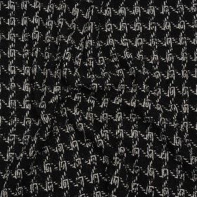 Crepe Polyester Woven – Black and White Plaid – Deadstock Crepe Polyester Woven – Black and White Plaid – Deadstock