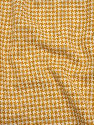 Metallic Tweed – White and Mustard Yellow Houndstooth – Deadstock Metallic Tweed – White and Mustard Yellow Houndstooth – Deadstock