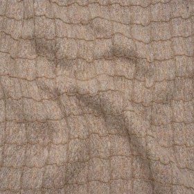 Polyester Tweedy Woven – Dusty Mauve and Taupe Ribbed Windowpane Check – Deadstock Polyester Tweedy Woven – Dusty Mauve and Taupe Ribbed Windowpane Check – Deadstock