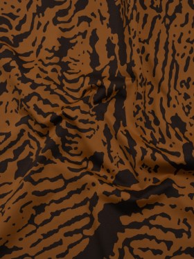 Stretch Nylon Jersey – Warm Tan and Black Tiger Stripes – Designer Deadstock Stretch Nylon Jersey – Warm Tan and Black Tiger Stripes – Designer Deadstock