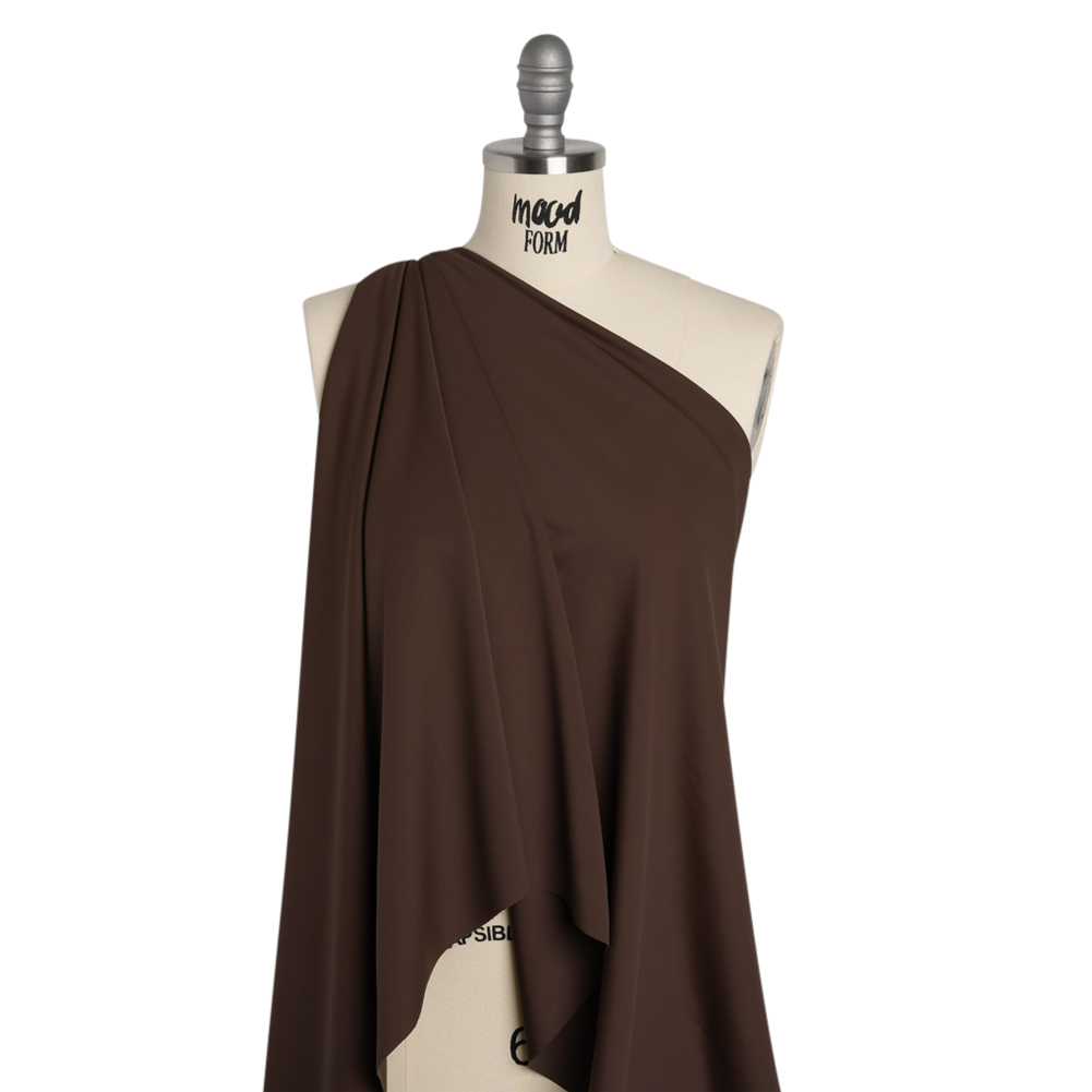 Stretch Nylon Swimwear Tricot – Chocolate Brown – Designer Deadstock Stretch Nylon Swimwear Tricot – Chocolate Brown – Designer Deadstock