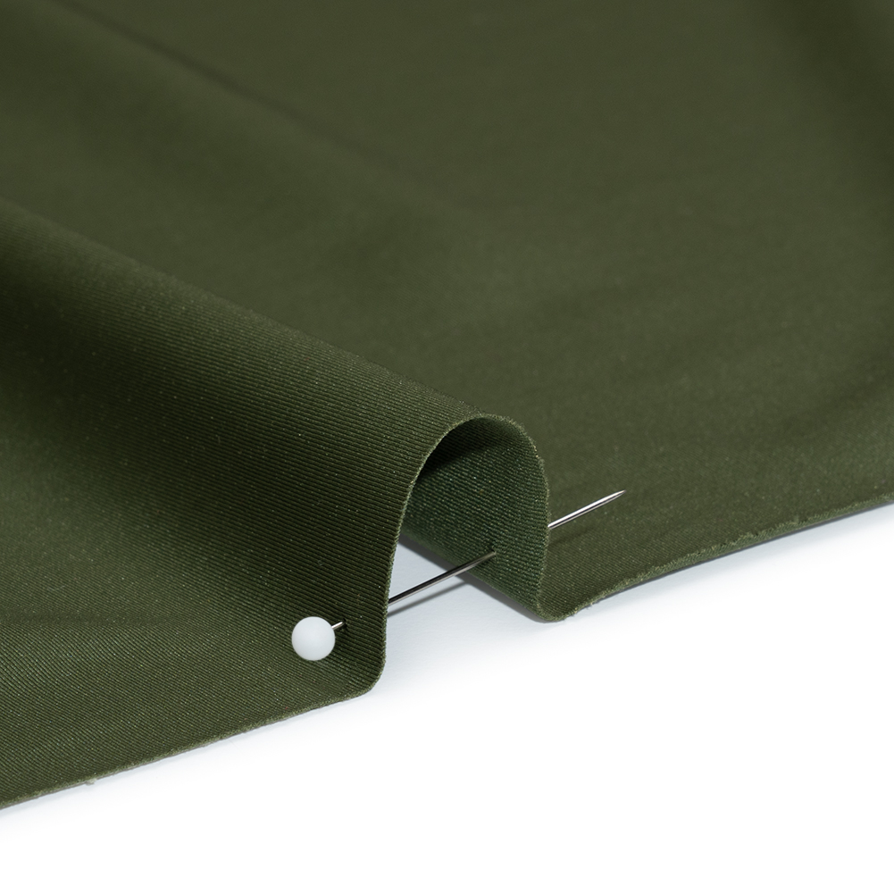 Stretch Nylon Interlock Knit – Olive Green – Designer Deadstock Stretch Nylon Interlock Knit – Olive Green – Designer Deadstock