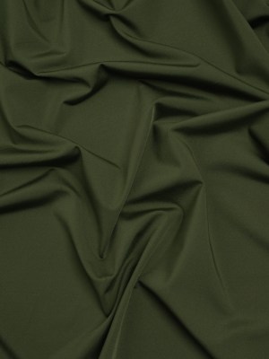 Stretch Nylon Interlock Knit – Olive Green – Designer Deadstock Stretch Nylon Interlock Knit – Olive Green – Designer Deadstock