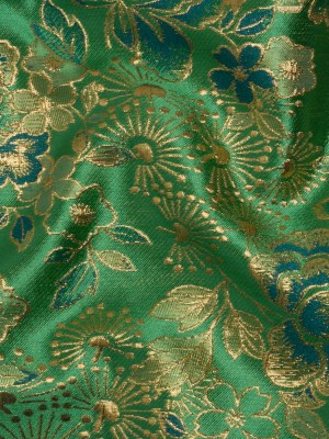 Metallic Brocade – Emerald Green, Teal and Gold Flower Garden Metallic Brocade – Emerald Green, Teal and Gold Flower Garden