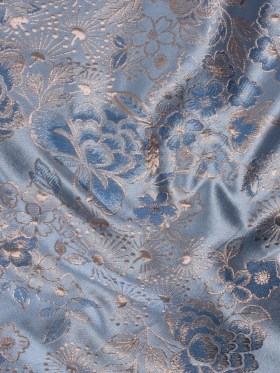 Metallic Brocade – Pastel Blue, Country Blue and Silver Flower Garden Metallic Brocade – Pastel Blue, Country Blue and Silver Flower Garden