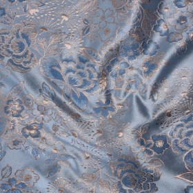 Metallic Brocade – Pastel Blue, Country Blue and Silver Flower Garden Metallic Brocade – Pastel Blue, Country Blue and Silver Flower Garden