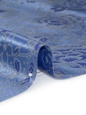Metallic Brocade – Sky Blue, Royal Blue and Silver Flower Garden Metallic Brocade – Sky Blue, Royal Blue and Silver Flower Garden