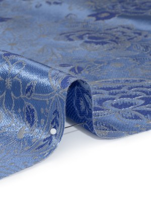 Metallic Brocade – Sky Blue, Royal Blue and Silver Flower Garden Metallic Brocade – Sky Blue, Royal Blue and Silver Flower Garden