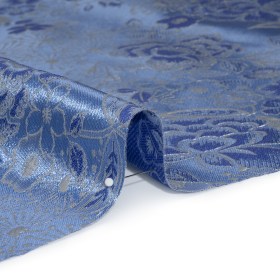Metallic Brocade – Sky Blue, Royal Blue and Silver Flower Garden Metallic Brocade – Sky Blue, Royal Blue and Silver Flower Garden