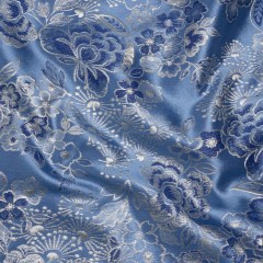 Metallic Brocade – Sky Blue, Royal Blue and Silver Flower Garden Metallic Brocade – Sky Blue, Royal Blue and Silver Flower Garden