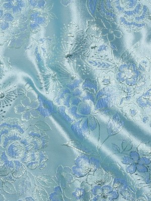 Metallic Brocade – Baby Blue and Aqua Flower Garden Metallic Brocade – Baby Blue and Aqua Flower Garden