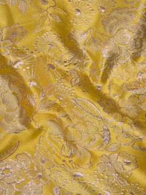 Metallic Brocade – Sunshine Yellow and Gold Flower Garden Metallic Brocade – Sunshine Yellow and Gold Flower Garden