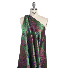 Metallic Brocade – Green, Blue and Hot Pink Flower Garden Metallic Brocade – Green, Blue and Hot Pink Flower Garden