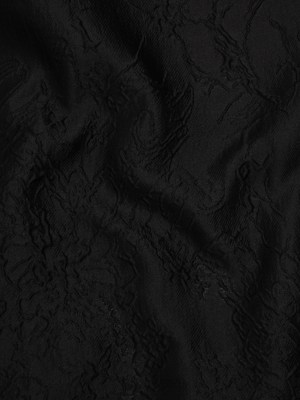 Polyester Brocade – Monochrome Black Floral Drawings Polyester Brocade – Monochrome Black Floral Drawings