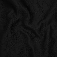 Polyester Brocade – Monochrome Black Floral Drawings Polyester Brocade – Monochrome Black Floral Drawings
