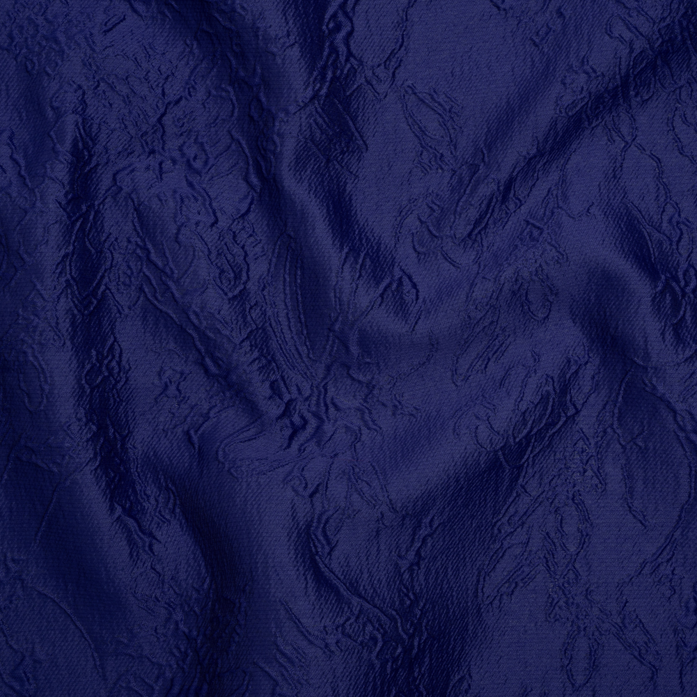 Polyester Brocade – Monochrome Bright Navy Floral Drawings Polyester Brocade – Monochrome Bright Navy Floral Drawings