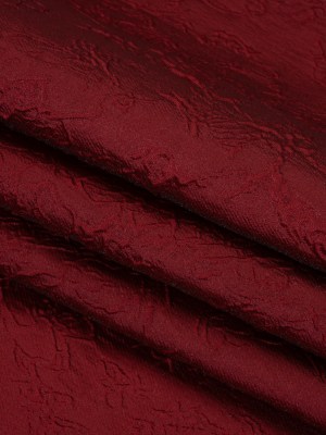 Polyester Brocade – Monochrome Wine Red Floral Drawings Polyester Brocade – Monochrome Wine Red Floral Drawings