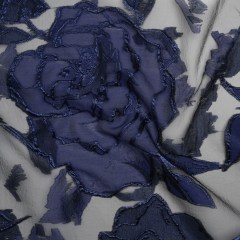 Metallic Burnout Brocade – Black and Navy Blue Roses and Hyacinths Metallic Burnout Brocade – Black and Navy Blue Roses and Hyacinths