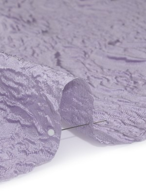 Polyester Brocade – Monochrome Lavender Roses and Leaves Polyester Brocade – Monochrome Lavender Roses and Leaves