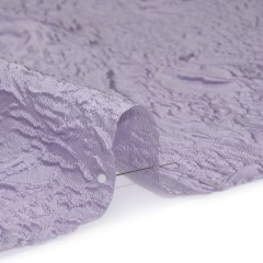 Polyester Brocade – Monochrome Lavender Roses and Leaves Polyester Brocade – Monochrome Lavender Roses and Leaves
