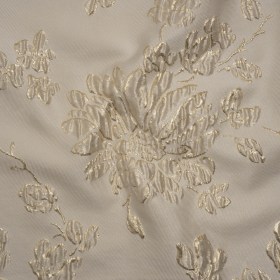 Metallic Brocade – Beige and Gold Blossoming Stems Metallic Brocade – Beige and Gold Blossoming Stems