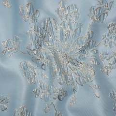 Metallic Brocade – Sky Blue and Gold Blossoming Stems Metallic Brocade – Sky Blue and Gold Blossoming Stems