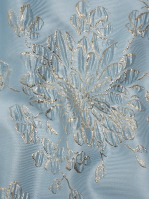 Metallic Brocade – Sky Blue and Gold Blossoming Stems Metallic Brocade – Sky Blue and Gold Blossoming Stems