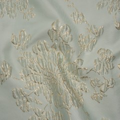 Metallic Brocade – Pale Mint and Gold Blossoming Stems Metallic Brocade – Pale Mint and Gold Blossoming Stems
