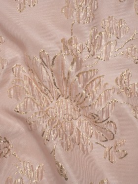 Metallic Brocade – Baby Pink and Gold Blossoming Stems Metallic Brocade – Baby Pink and Gold Blossoming Stems