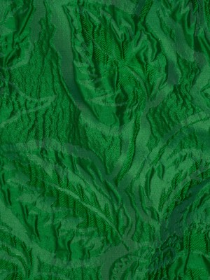 Polyester Brocade – Monochrome Kelly Green Roses and Leaves Polyester Brocade – Monochrome Kelly Green Roses and Leaves