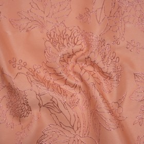 Metallic Brocade – Baby Pink and Magenta Illustrated Garden Metallic Brocade – Baby Pink and Magenta Illustrated Garden