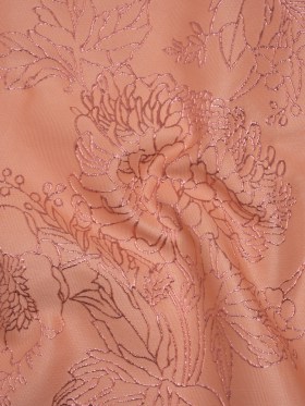 Metallic Brocade – Baby Pink and Magenta Illustrated Garden Metallic Brocade – Baby Pink and Magenta Illustrated Garden