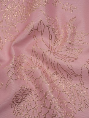 Metallic Brocade – Baby Pink and Gold Illustrated Garden Metallic Brocade – Baby Pink and Gold Illustrated Garden